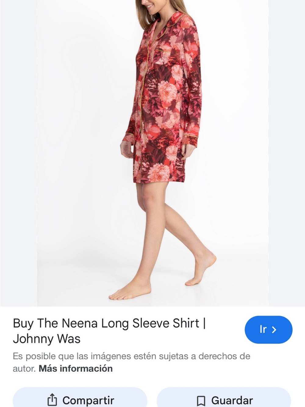 Johnny Was Floral Pajama Jacket - Red Multi